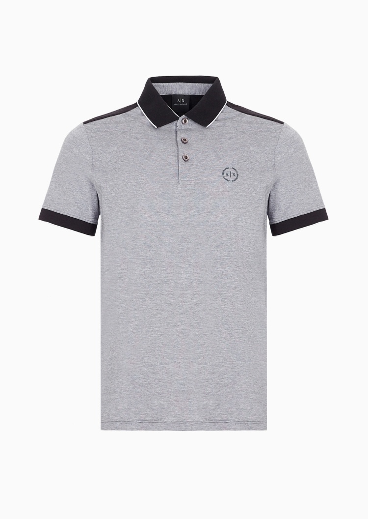ARMANI EXCHANGE 男士全棉合身短袖翻领Polo衫