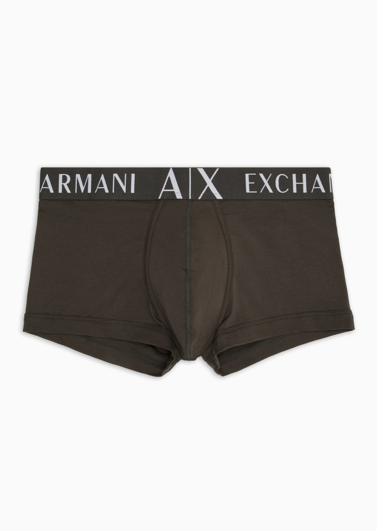 ARMANI EXCHANGE 男士纯棉弹力合身松紧腰平角撞色腰边内裤