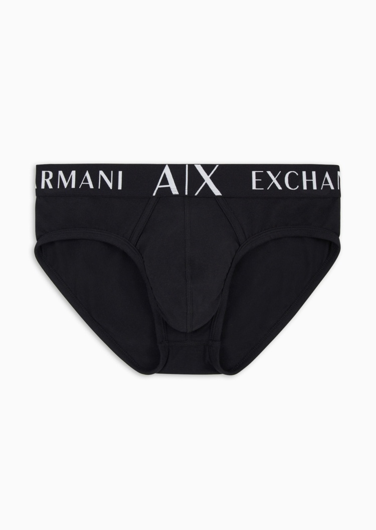 ARMANI EXCHANGE 男士纯棉弹力合身松紧腰三角撞色腰边内裤