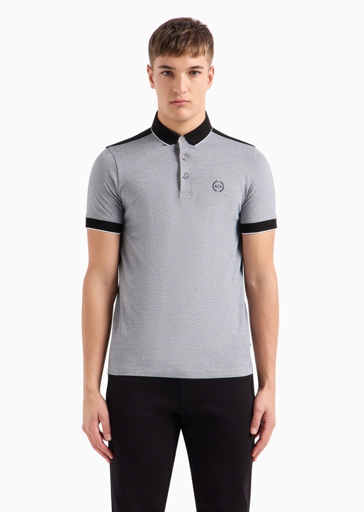 ARMANI EXCHANGE 男士全棉合身短袖翻领Polo衫