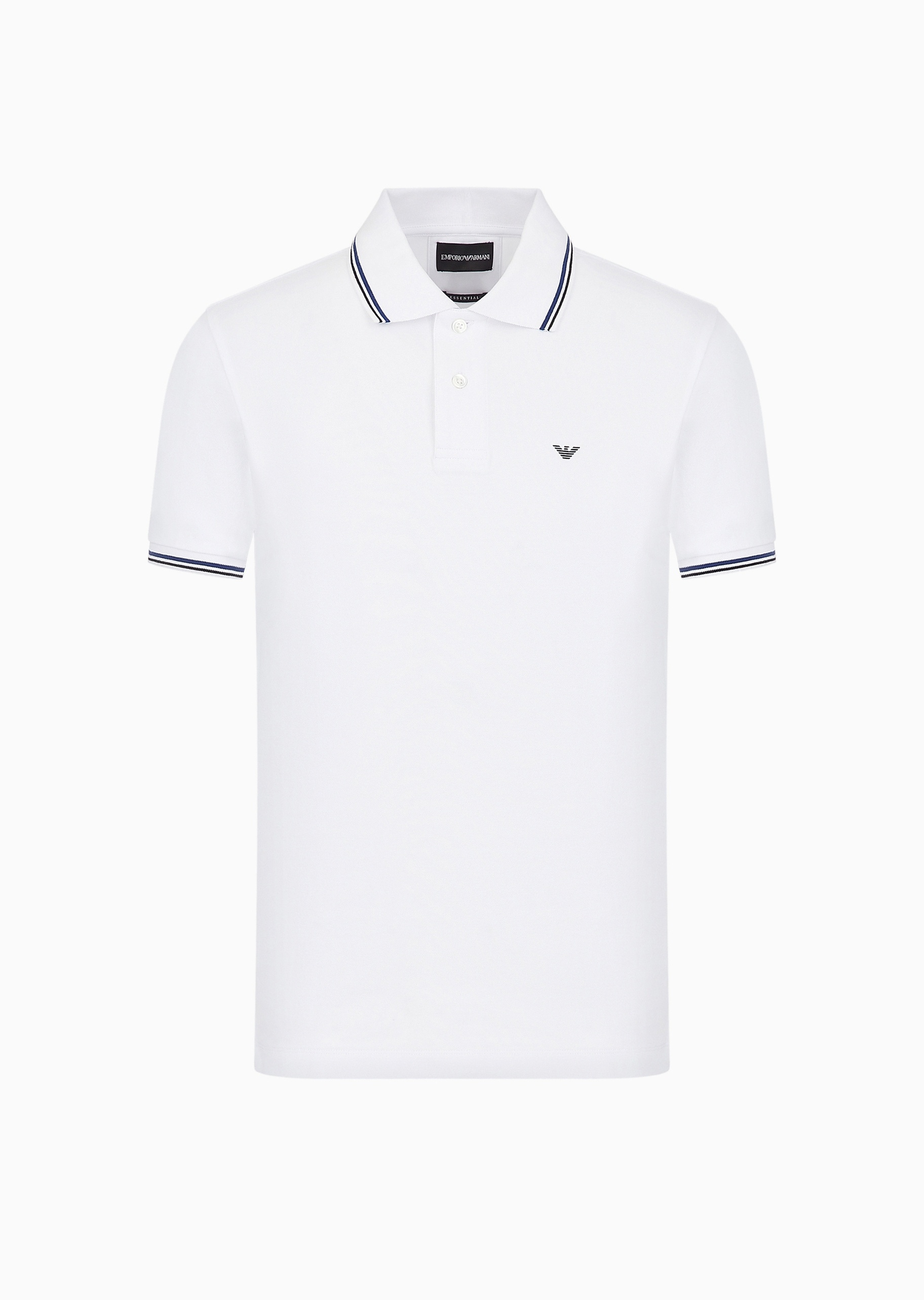 Emporio Armani 男士纯棉微弹修身短袖翻领多色Polo衫