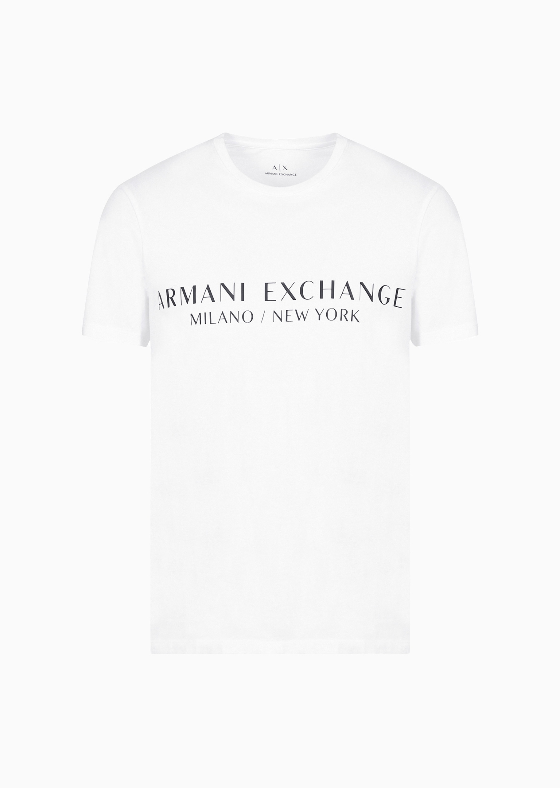 ARMANI EXCHANGE 男士全棉修身短袖圆领LOGO印花T恤