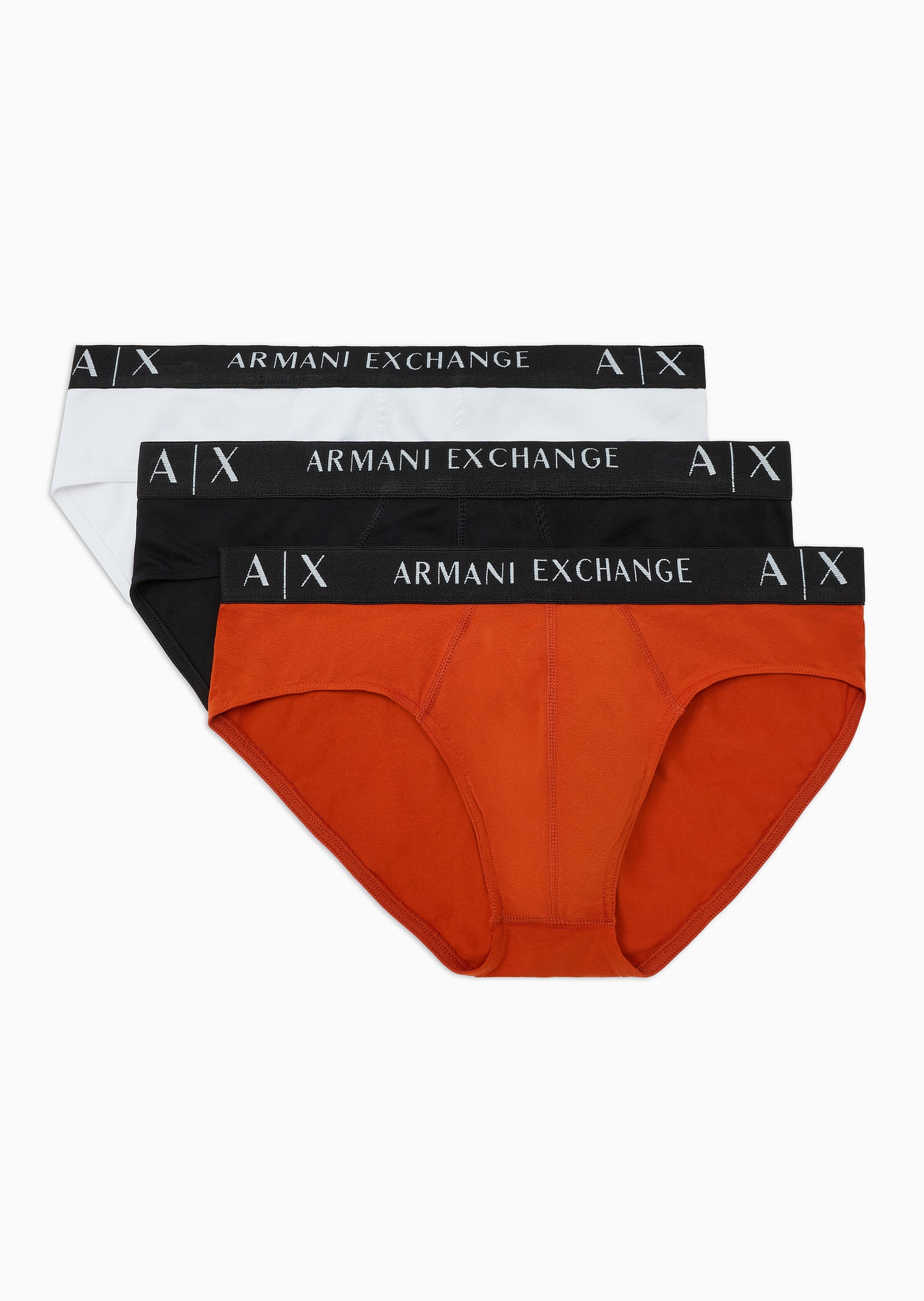 ARMANI EXCHANGE 男士纯棉弹力三角三条装内裤套装