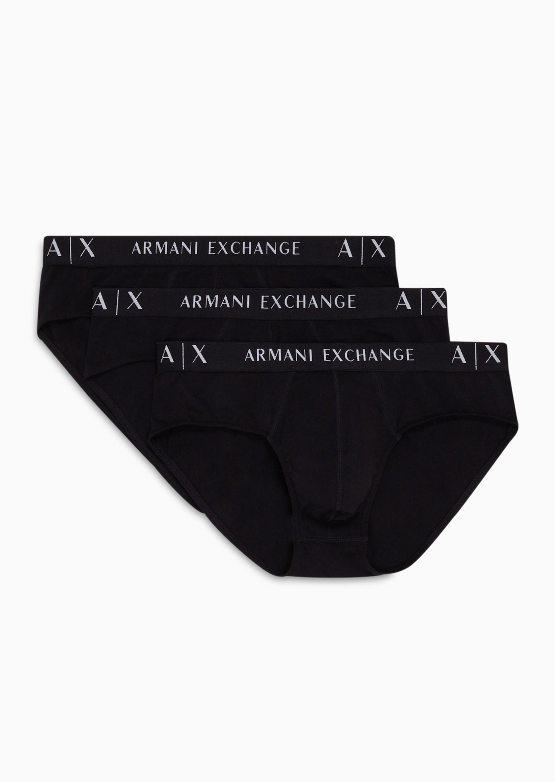 ARMANI EXCHANGE 男士纯棉弹力三角三条装内裤套装