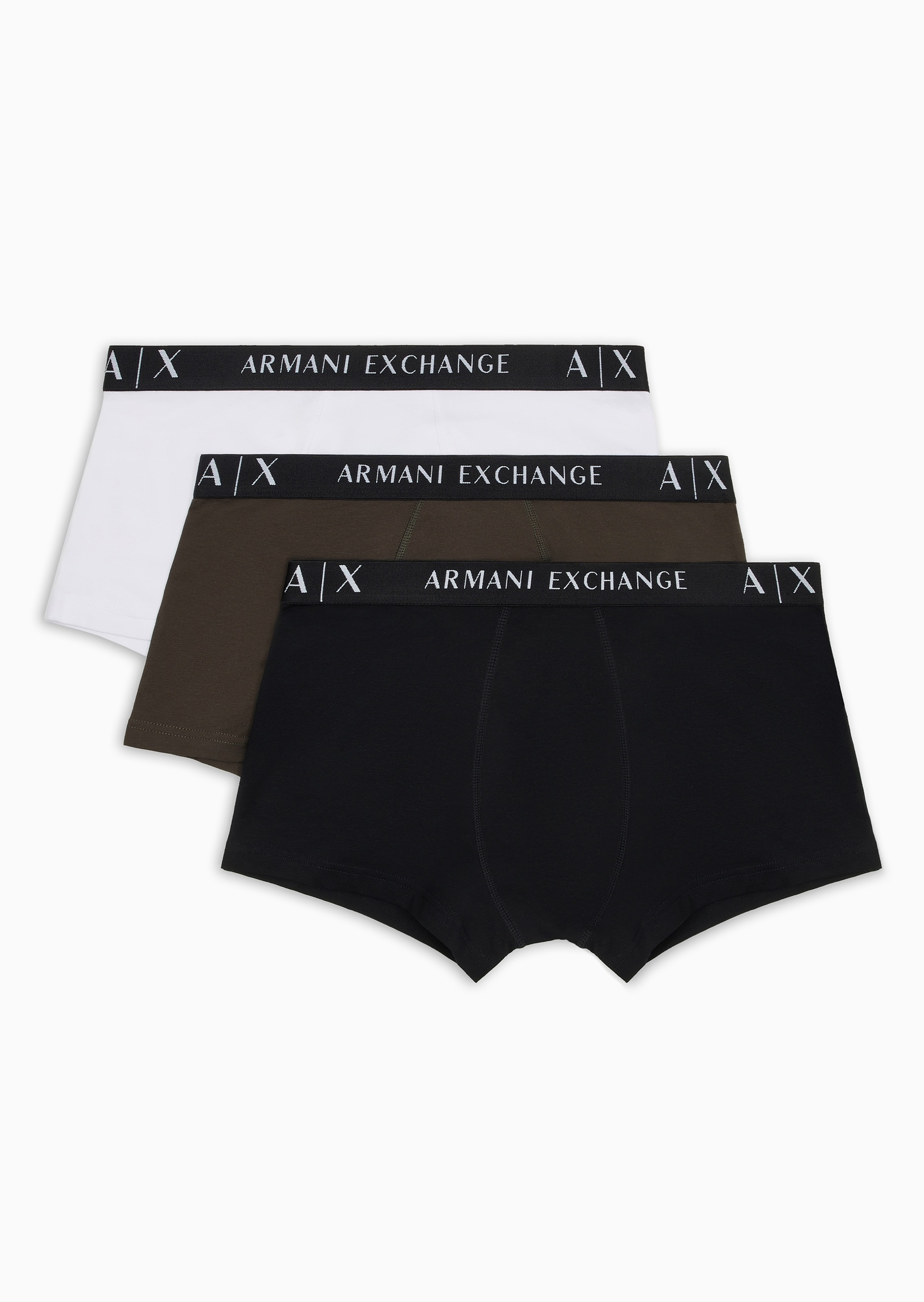 ARMANI EXCHANGE 男士纯棉弹力合身松紧腰平角内裤套装