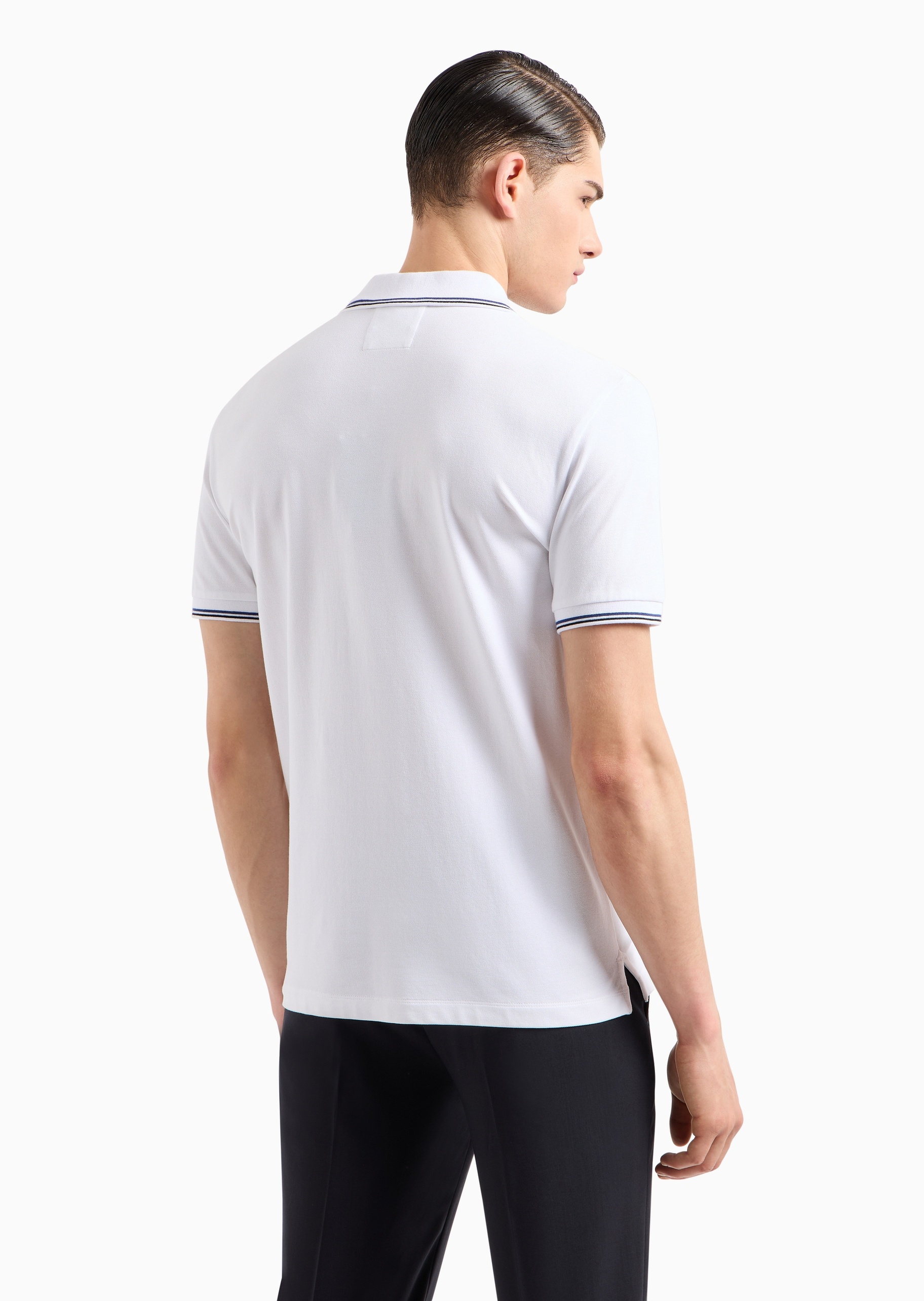 Emporio Armani 男士纯棉微弹修身短袖翻领多色Polo衫