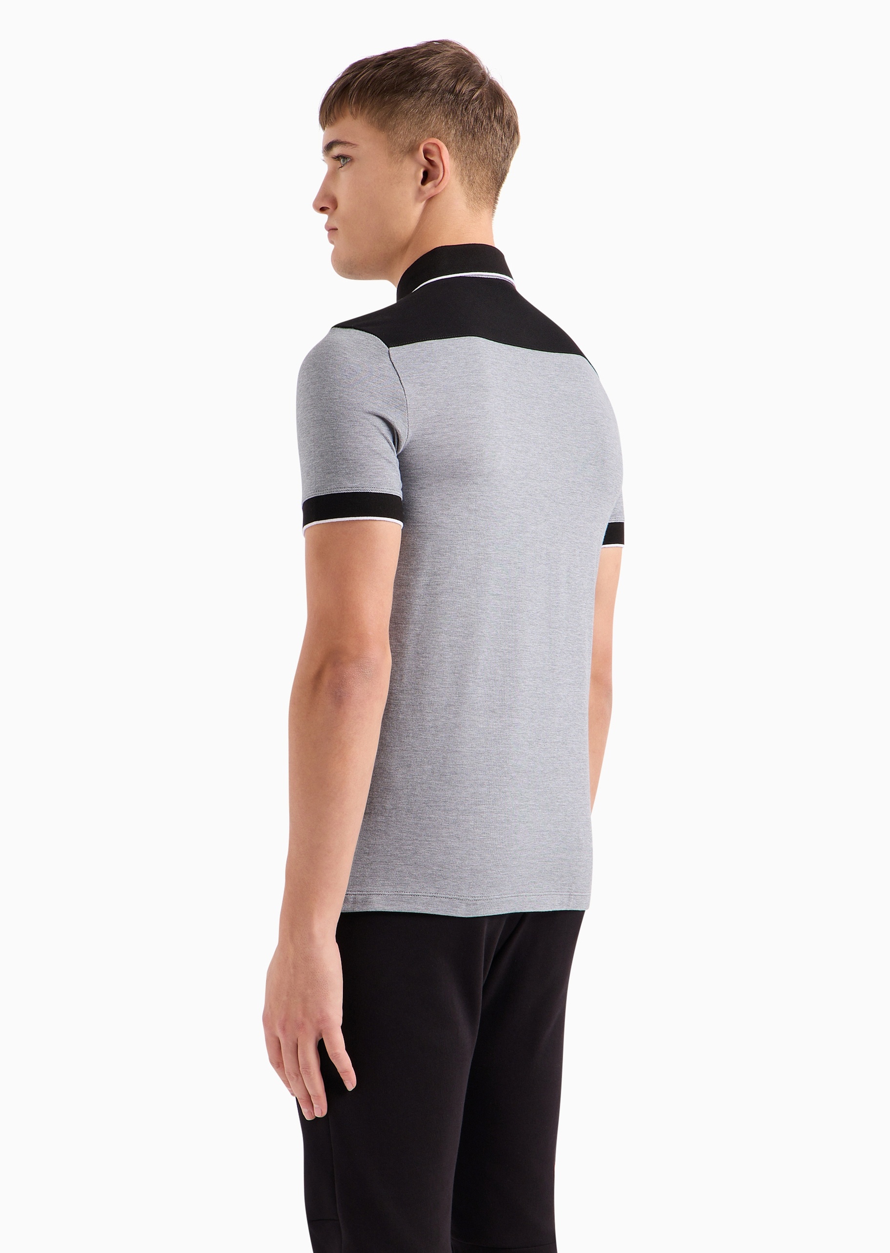 ARMANI EXCHANGE 男士全棉合身短袖翻领Polo衫