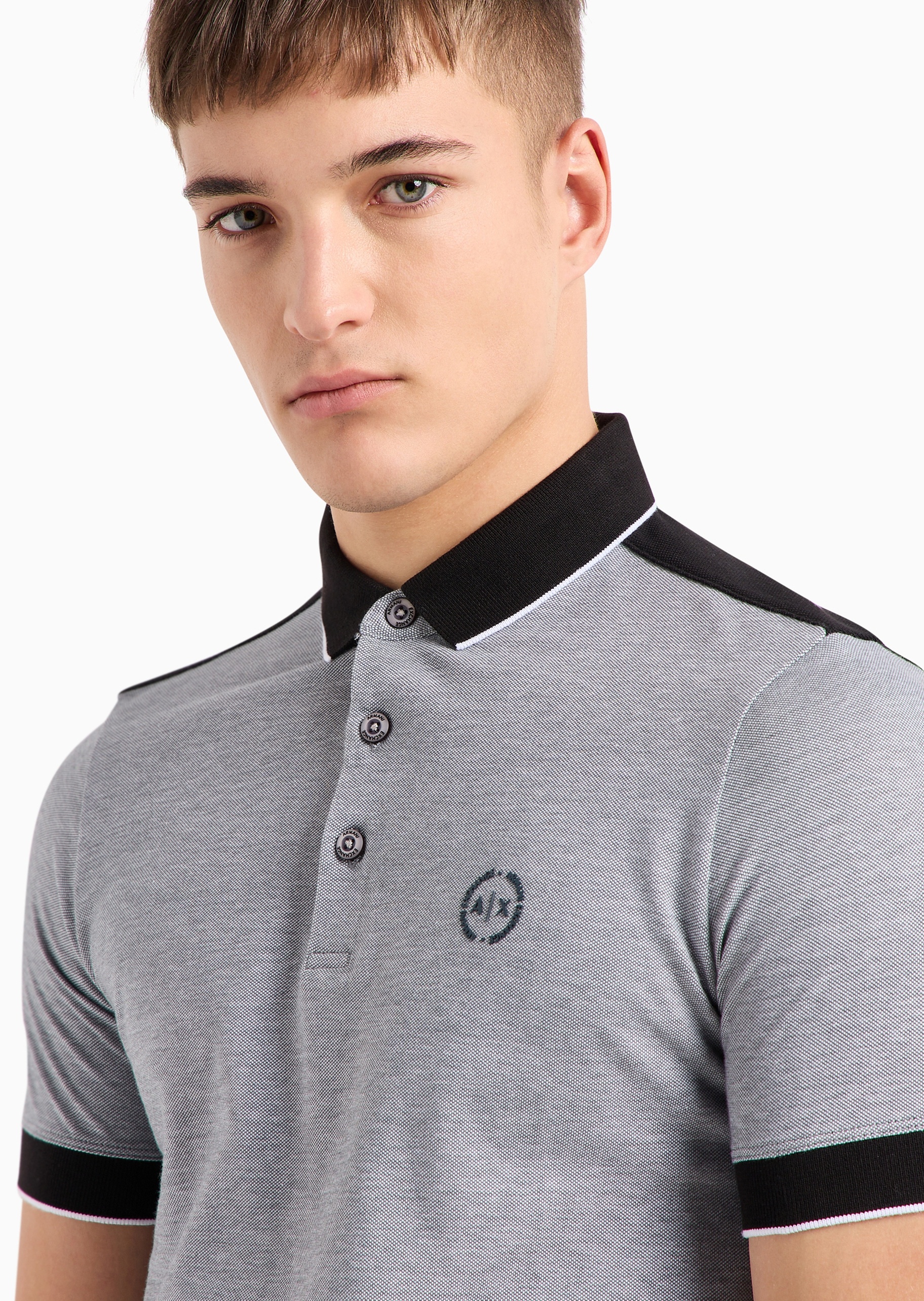 ARMANI EXCHANGE 男士全棉合身短袖翻领Polo衫
