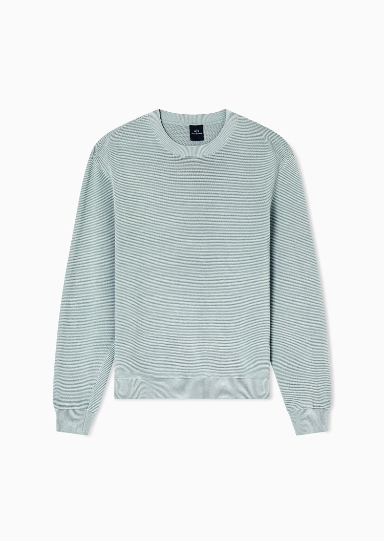 ARMANI EXCHANGE 男士圆领休闲运动风纯棉套头针织衫