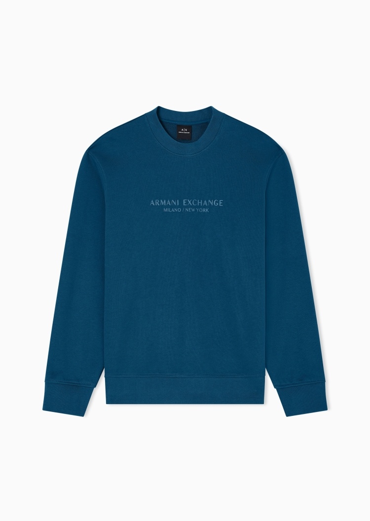 ARMANI EXCHANGE 男士纯棉重磅宽松长袖圆领毛圈卫衣