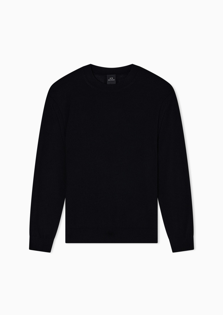 ARMANI EXCHANGE 男士圆领羊毛混纺老钱风套头针织毛衣