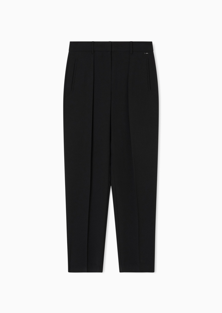 ARMANI EXCHANGE 女士宽松长款直筒褶裥纯色休闲裤