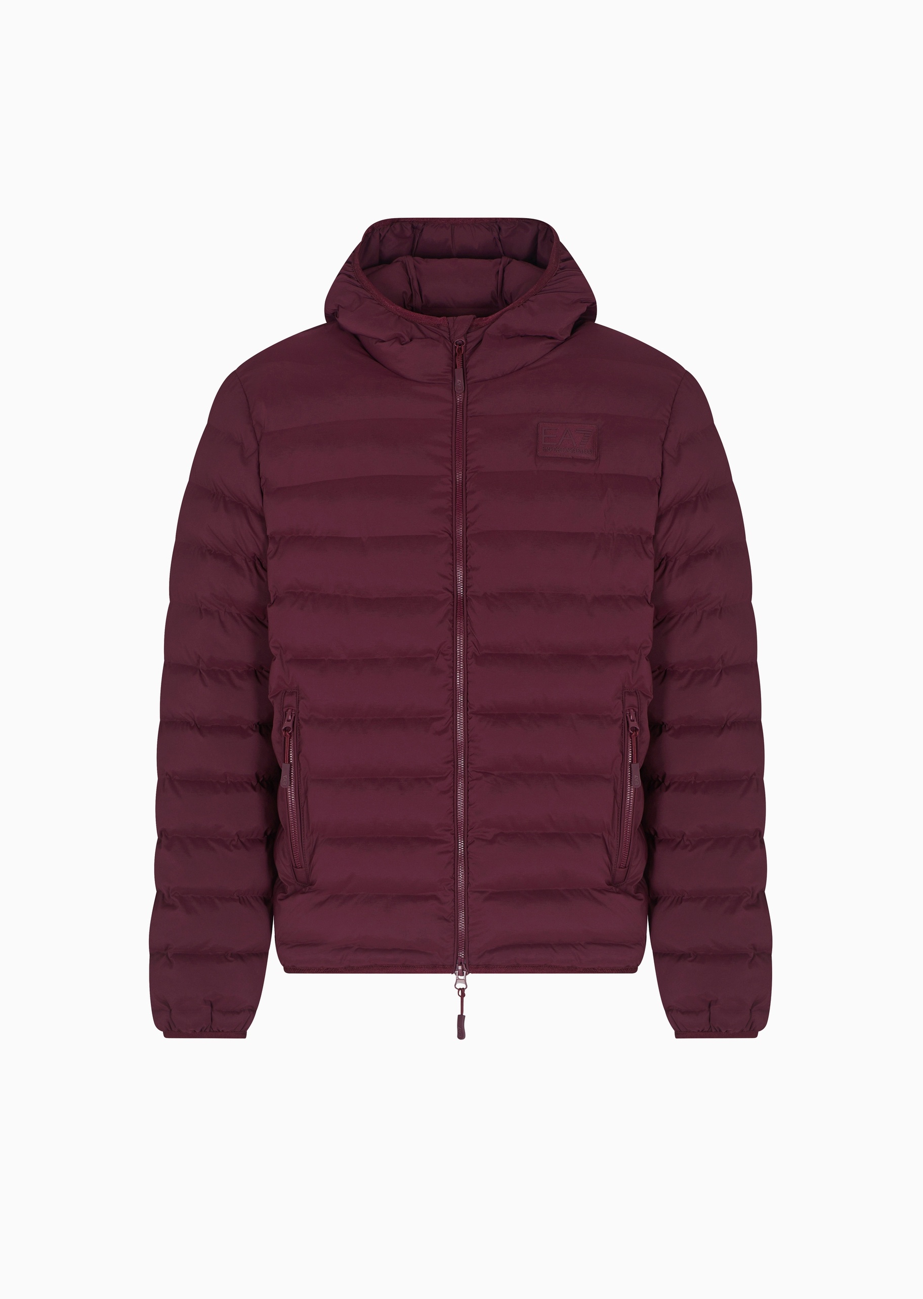 EA7 男士短款长袖连帽拉链门襟纯色运动棉服