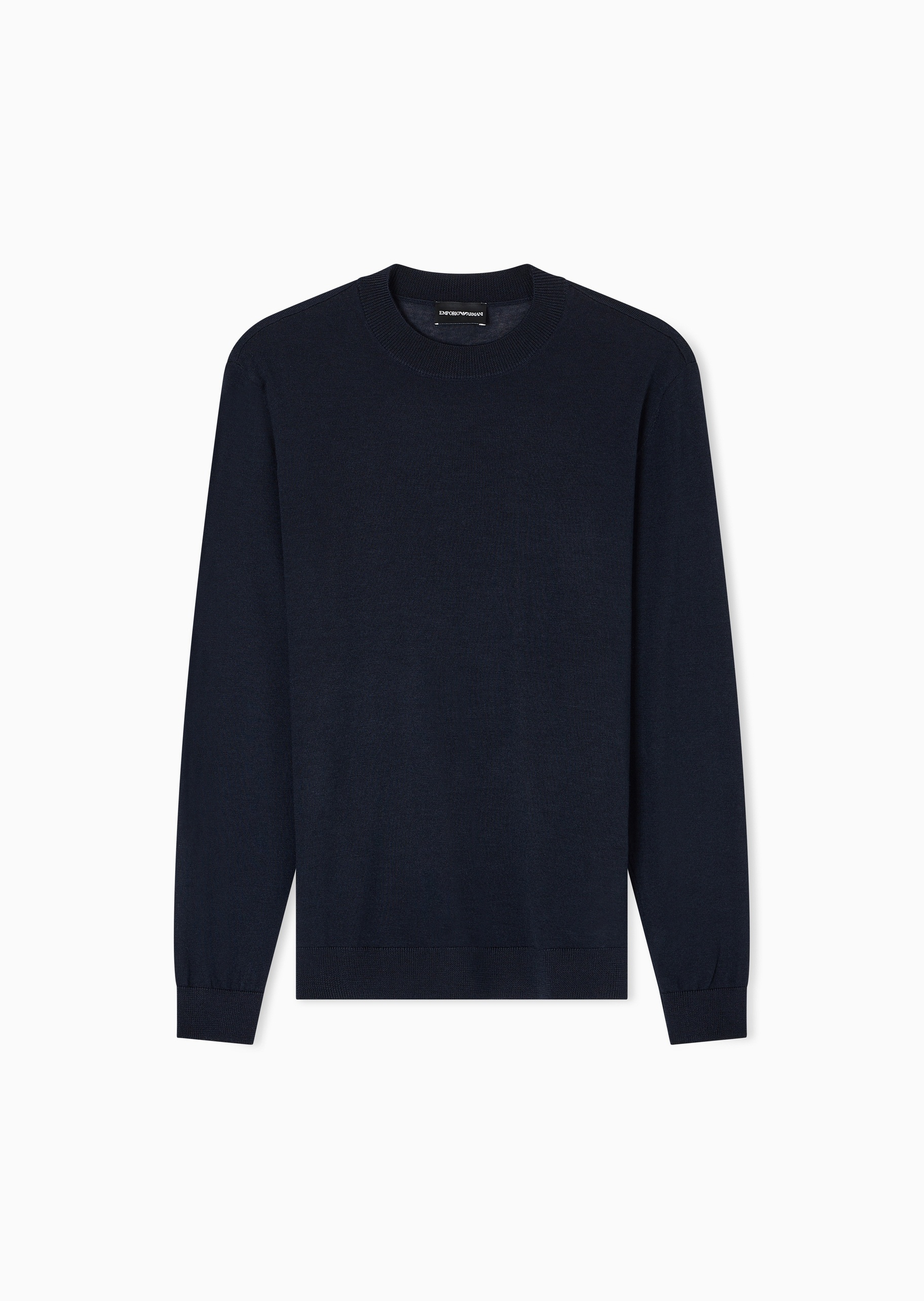 Emporio Armani 男士圆领绵羊毛老钱风套头针织毛衣
