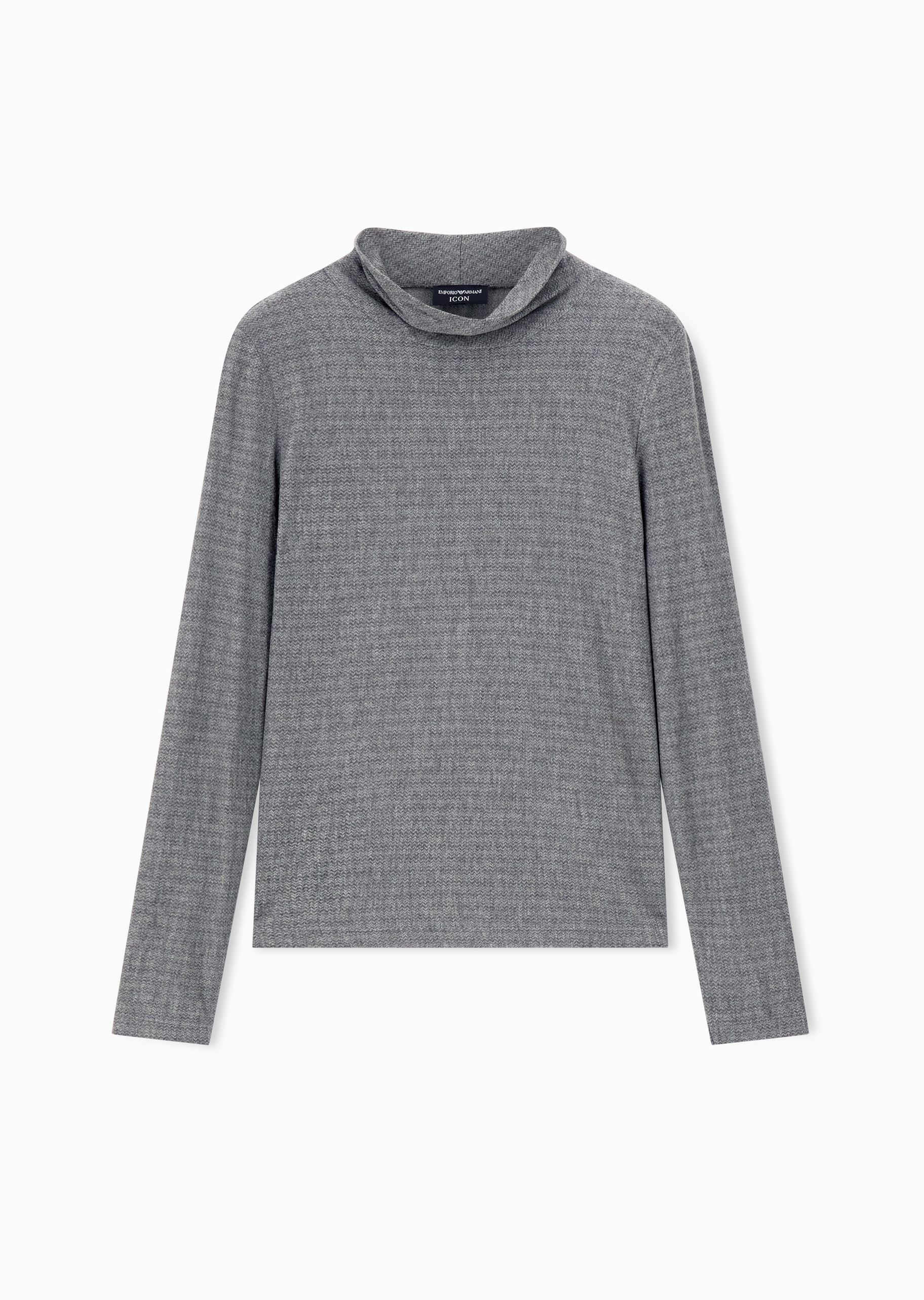 Emporio Armani 女士长袖高领人字提花通勤针织衫
