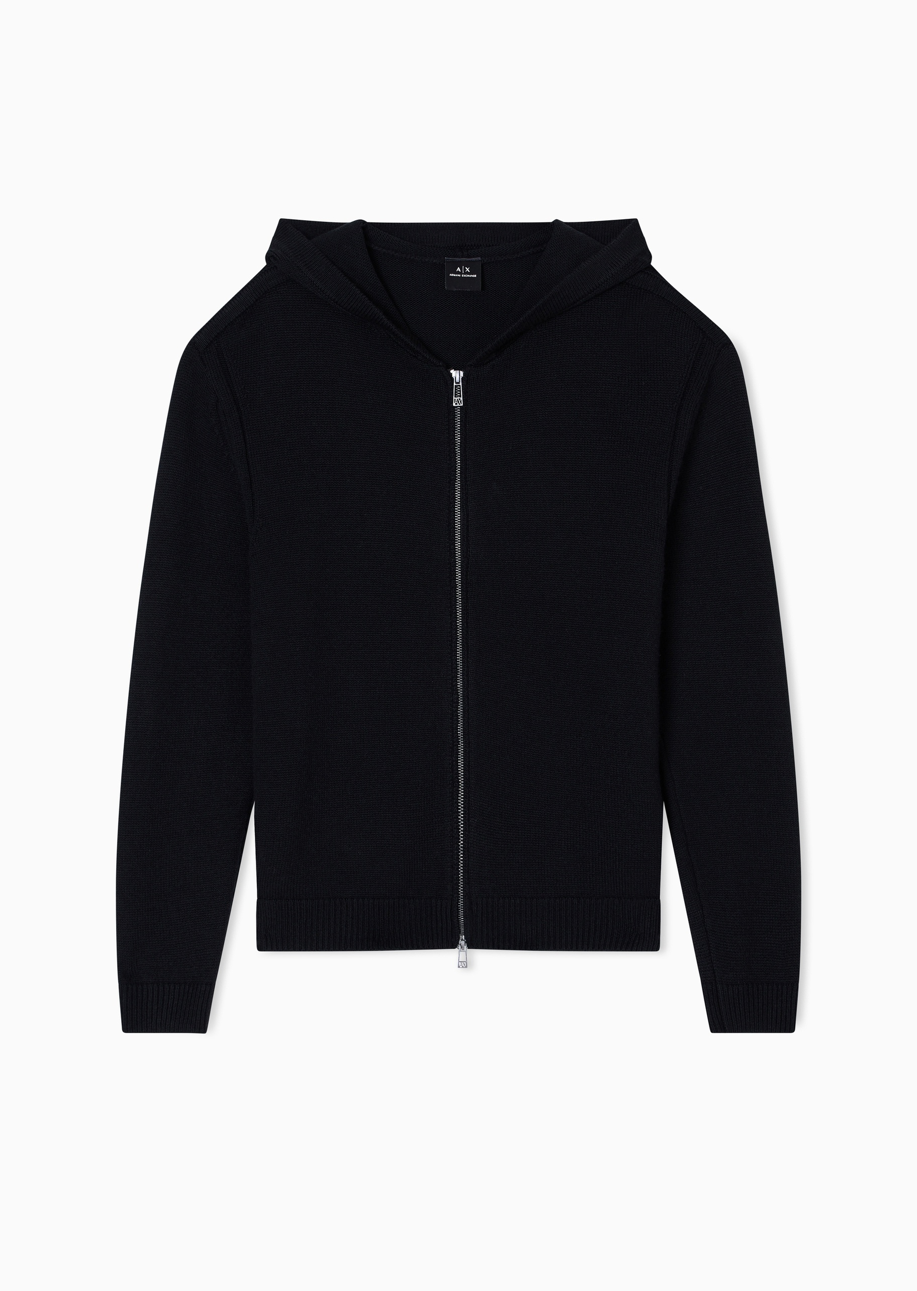 ARMANI EXCHANGE 男士绵羊毛连帽拉链针织毛衣开衫外套