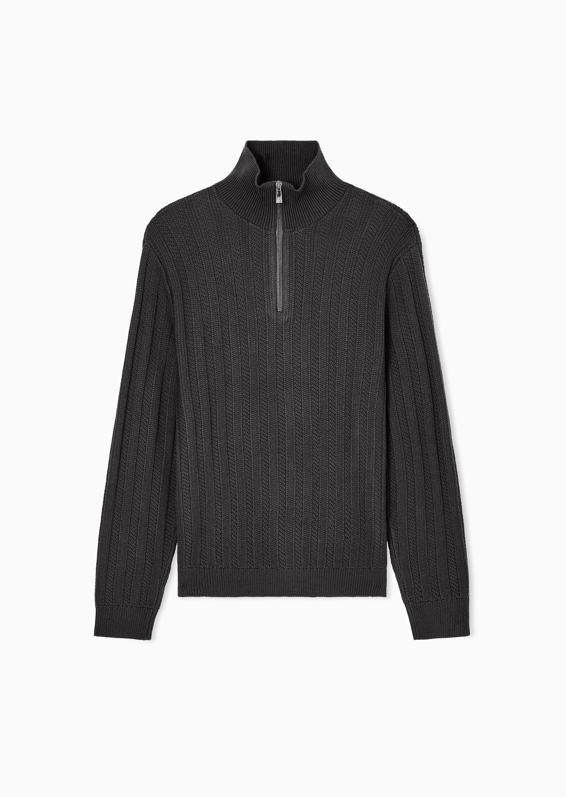 ARMANI EXCHANGE 男士绵羊毛混纺套头半拉链针织毛衣