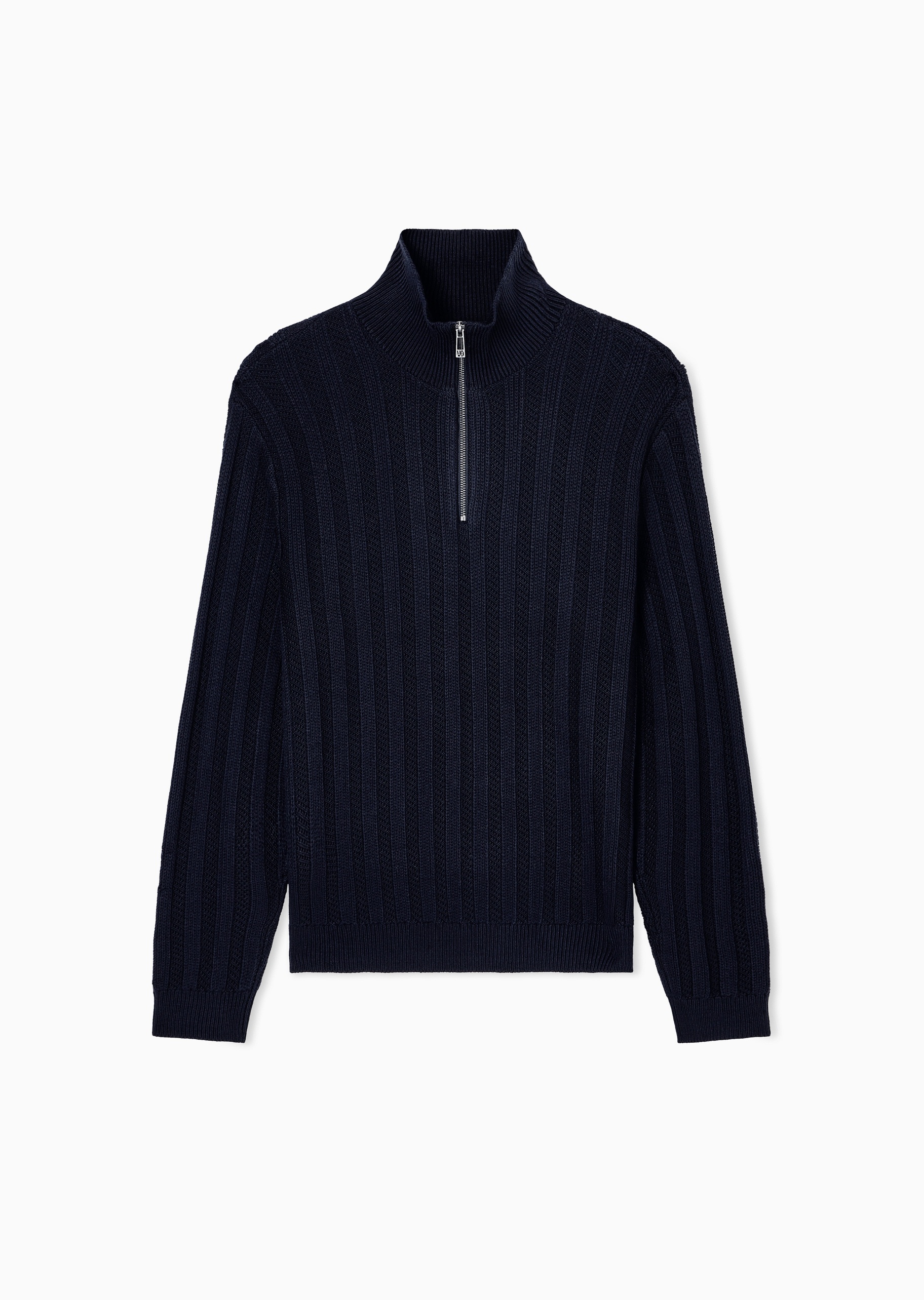 ARMANI EXCHANGE 男士绵羊毛混纺套头半拉链针织毛衣