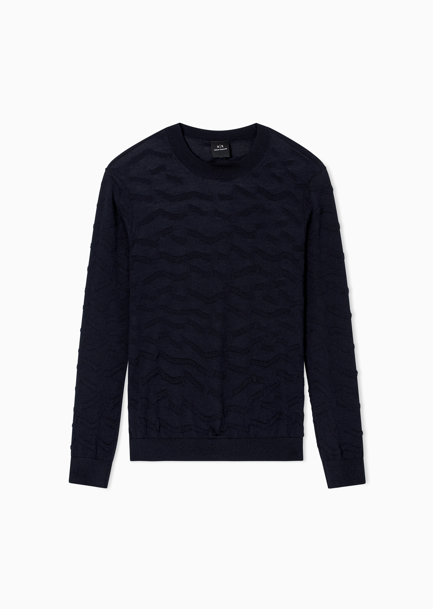 ARMANI EXCHANGE 男士圆领羊毛混纺老钱风套头针织毛衣