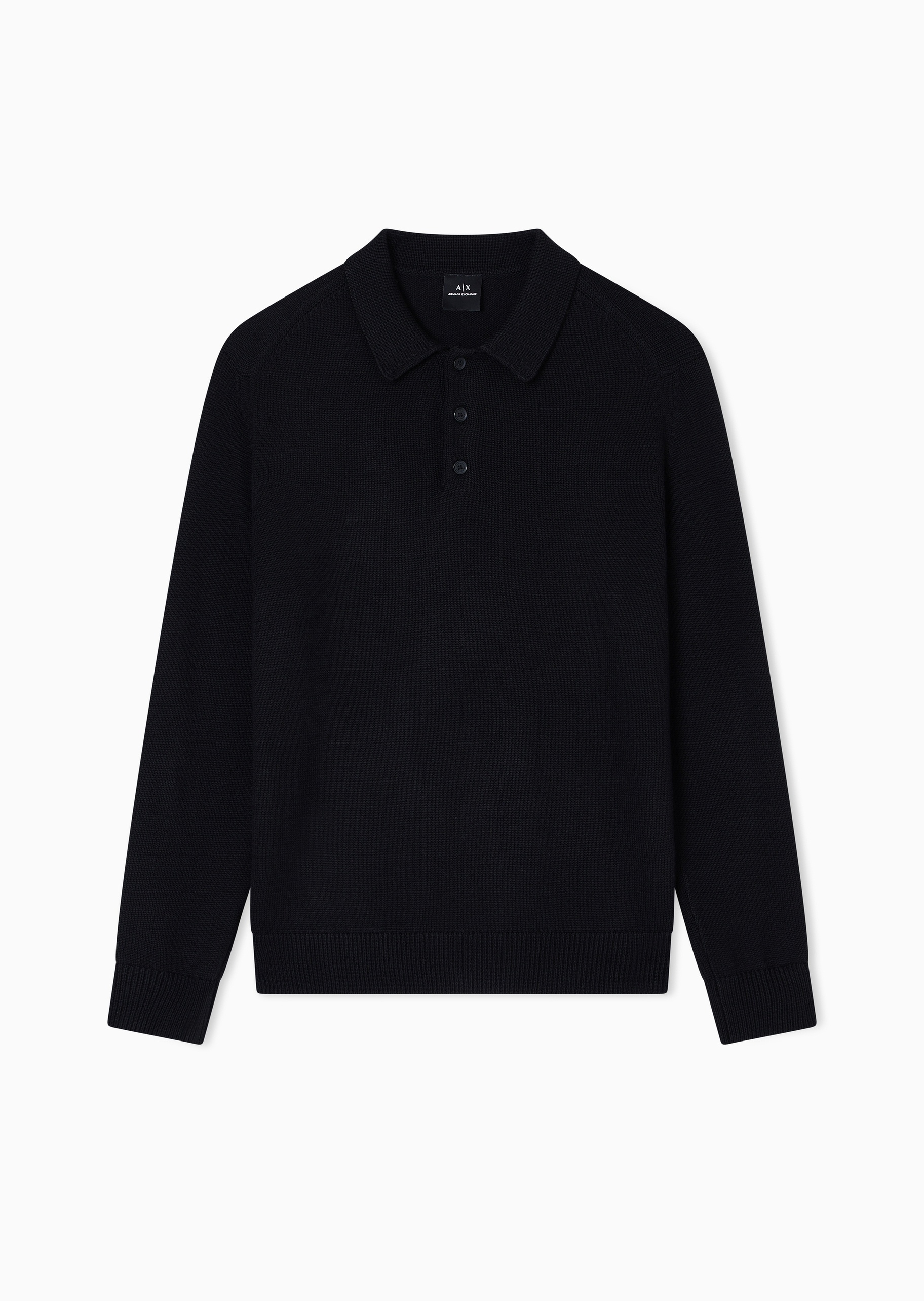 ARMANI EXCHANGE 男士Polo领翻领羊毛混纺套头针织毛衣