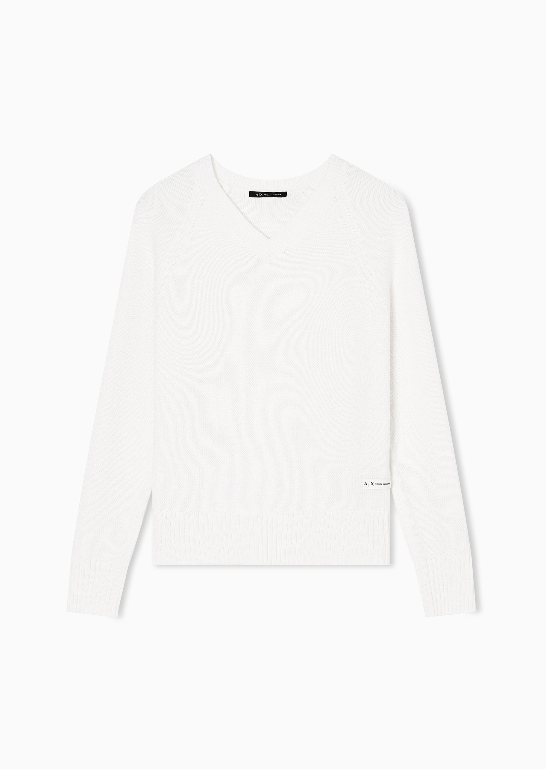 ARMANI EXCHANGE 女士羊毛混纺老钱风V领套头针织毛衣