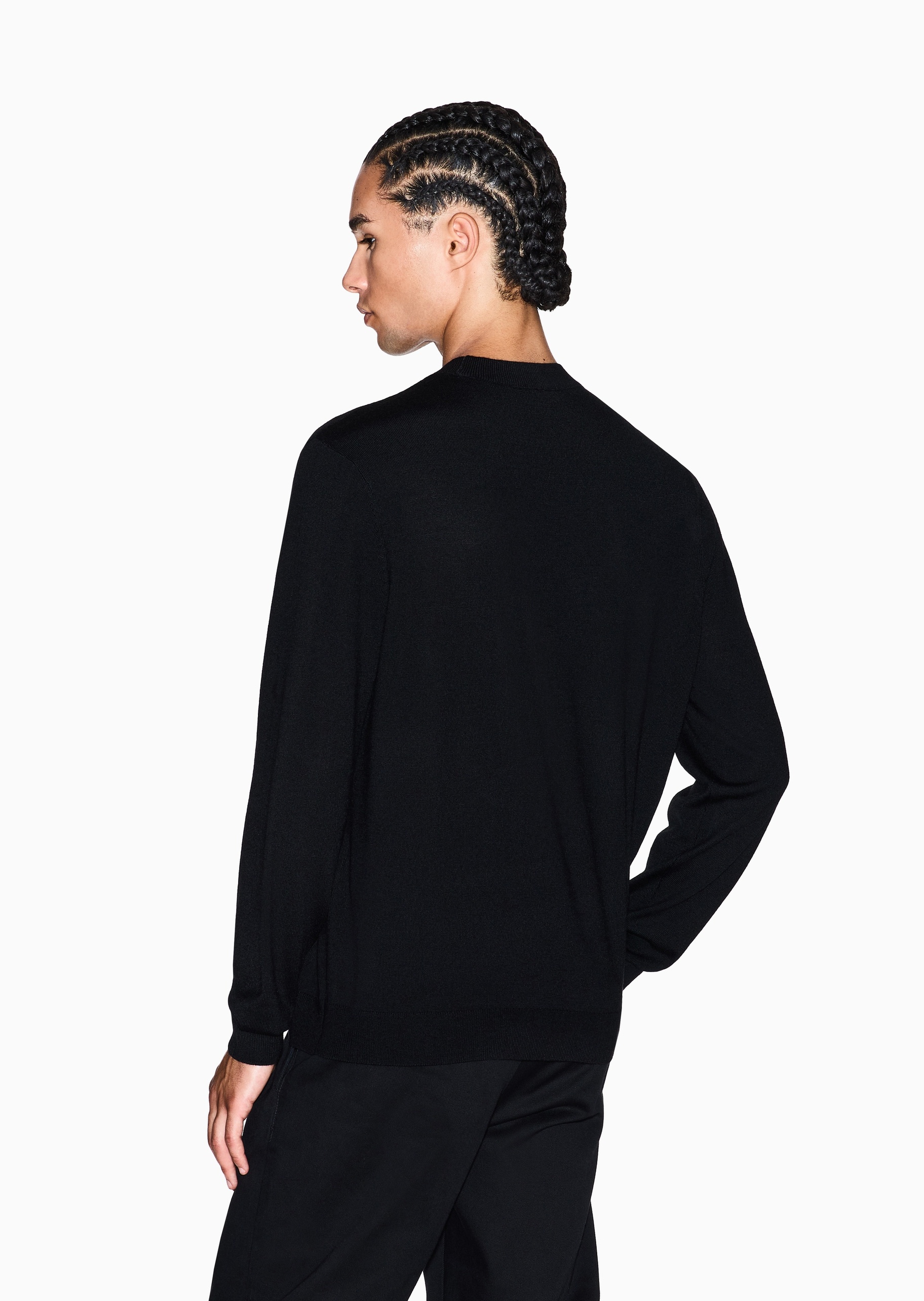 ARMANI EXCHANGE 男士圆领羊毛混纺老钱风套头针织毛衣