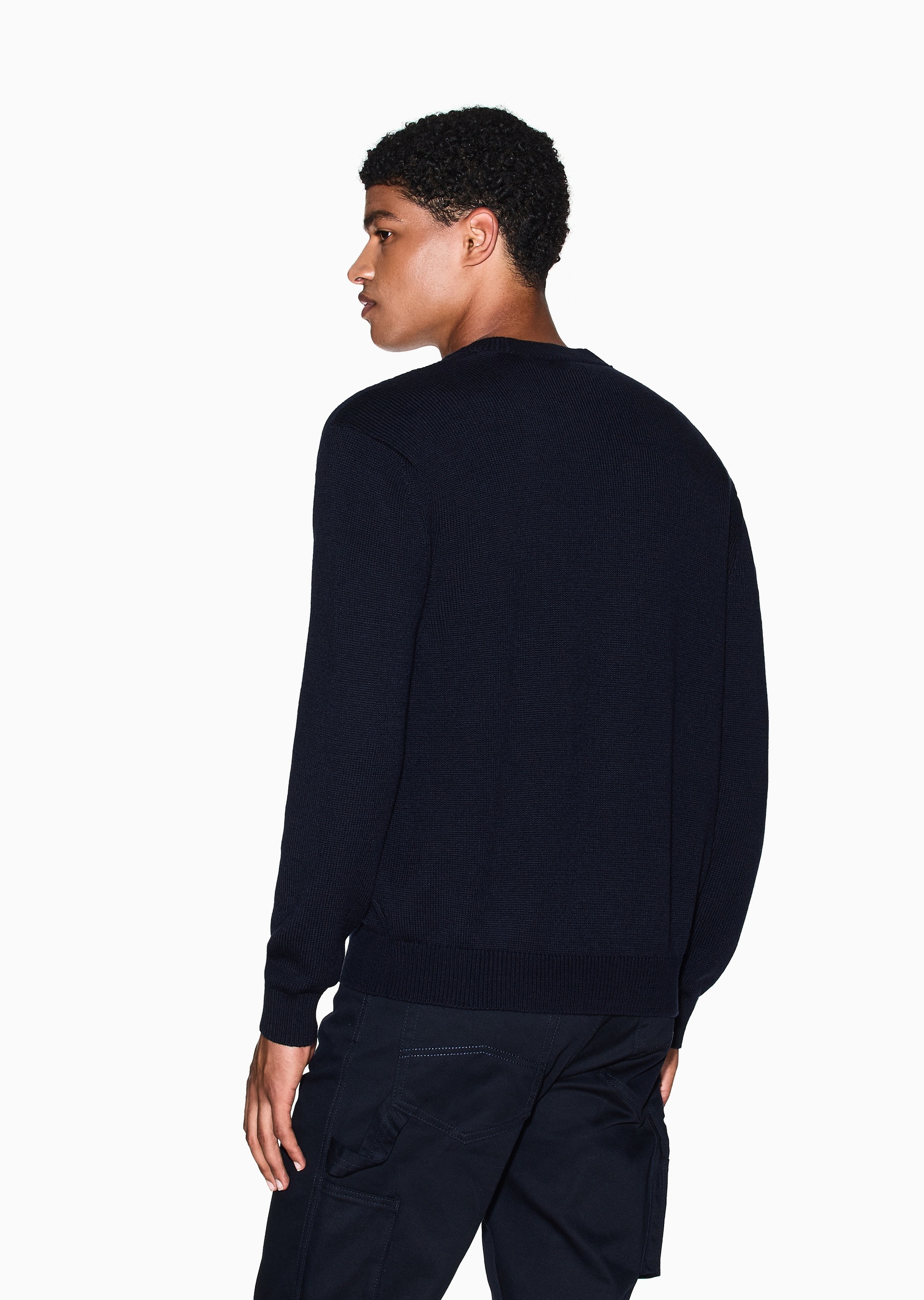 ARMANI EXCHANGE 男士羊毛老钱风V领针织毛衣开衫外套