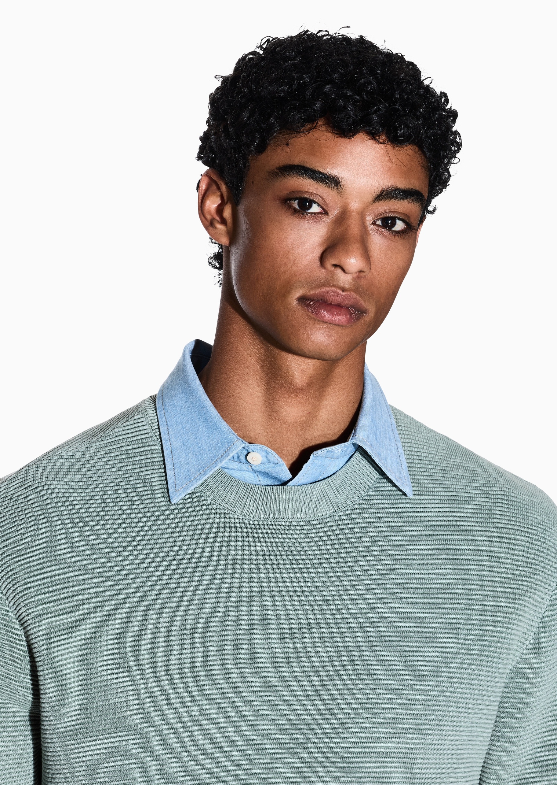 ARMANI EXCHANGE 男士圆领休闲运动风纯棉套头针织衫