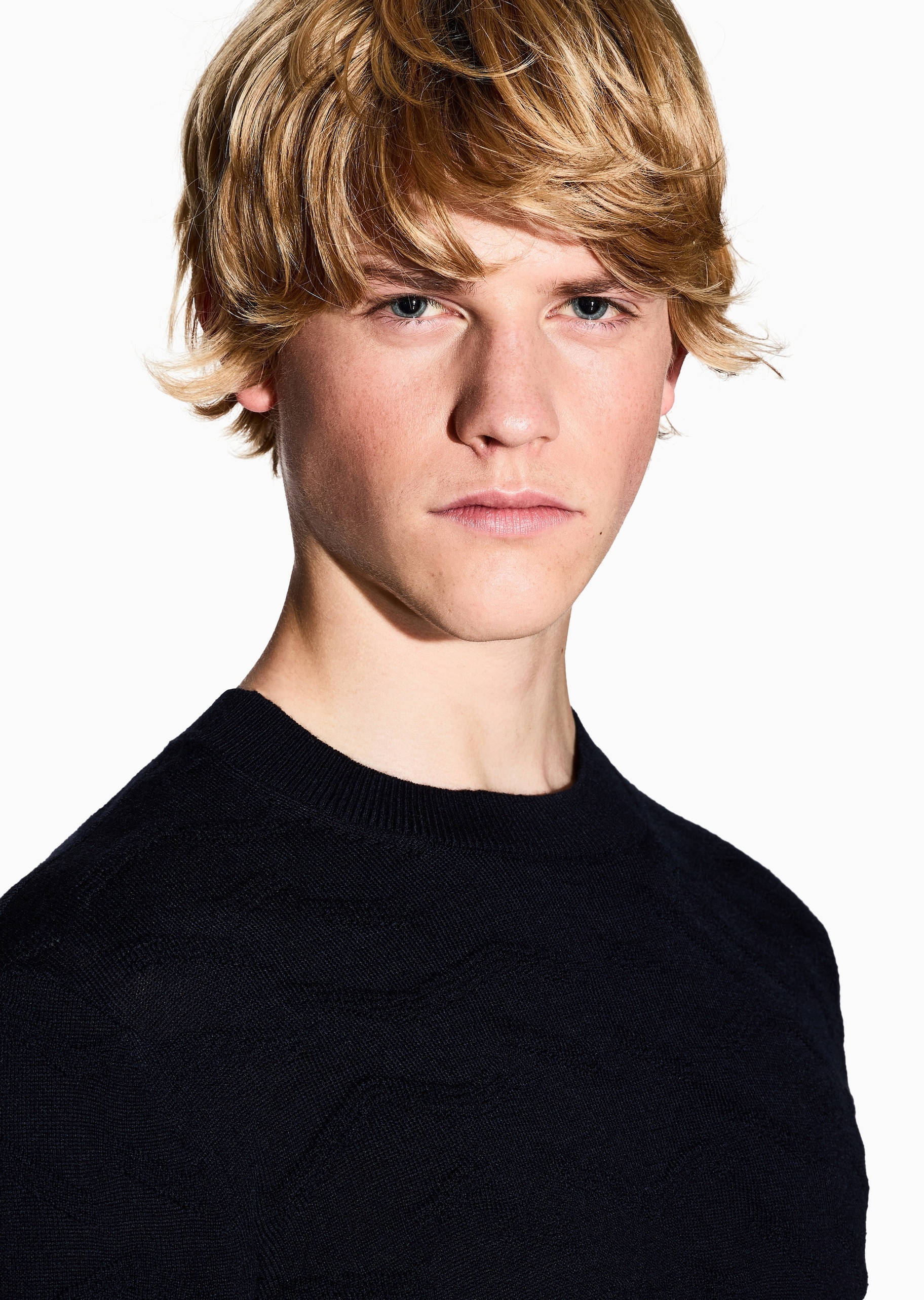 ARMANI EXCHANGE 男士圆领羊毛混纺老钱风套头针织毛衣