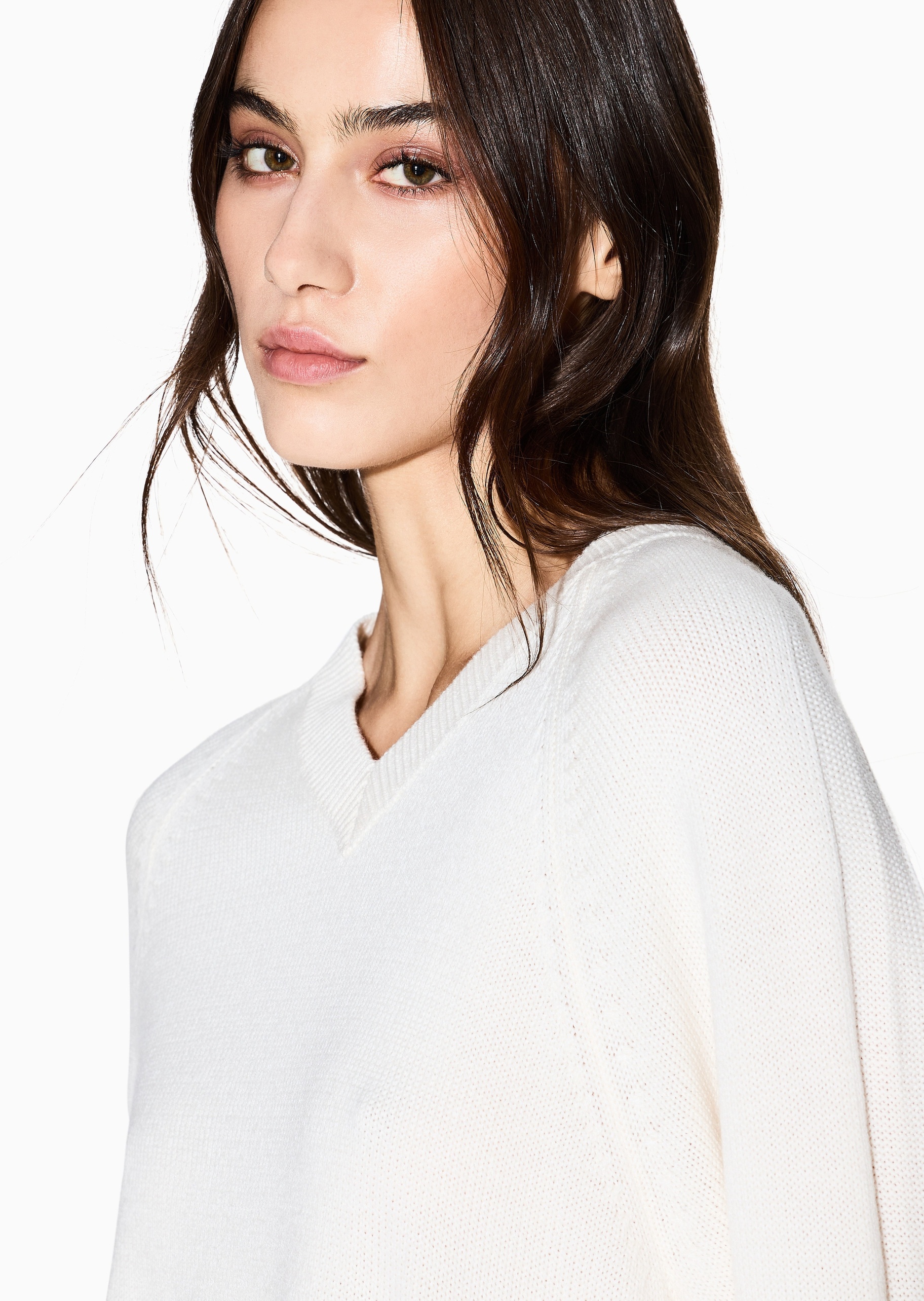 ARMANI EXCHANGE 女士羊毛混纺老钱风V领套头针织毛衣