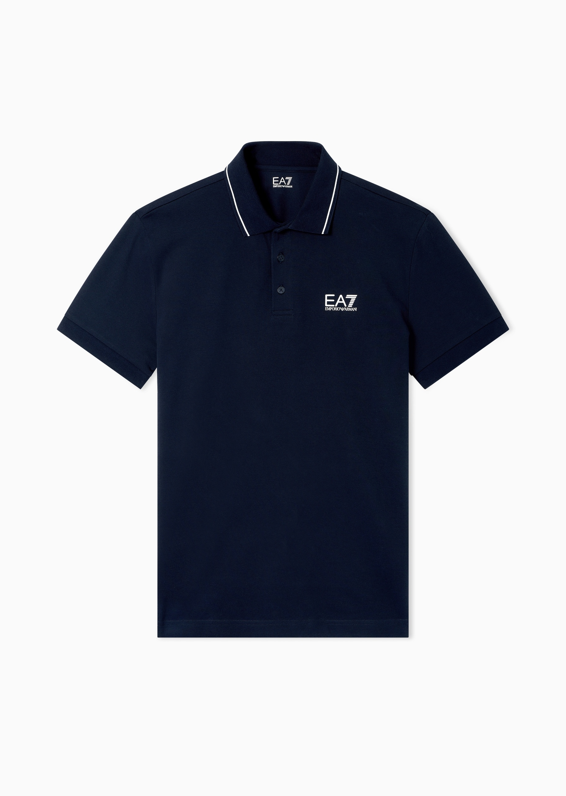 EA7 男士纯棉微弹修身短袖翻领多色Polo衫