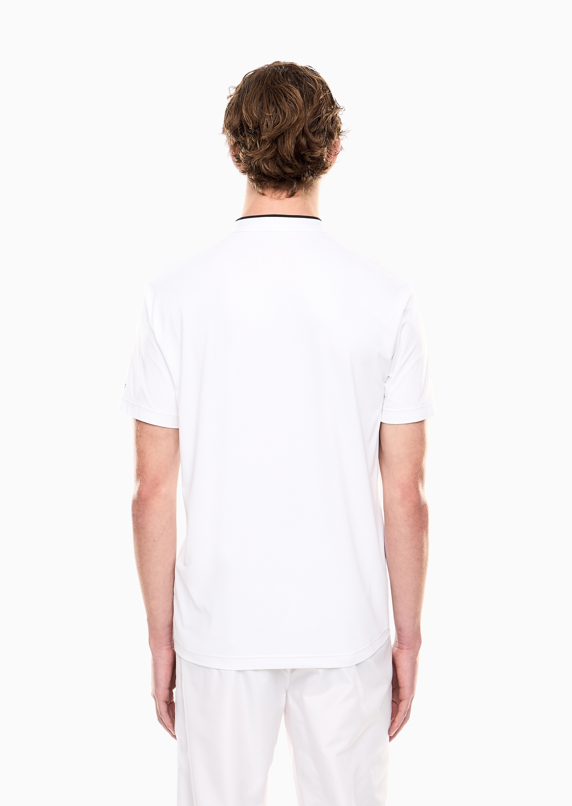 EA7 男士修身短袖立领网球健身训练Polo衫