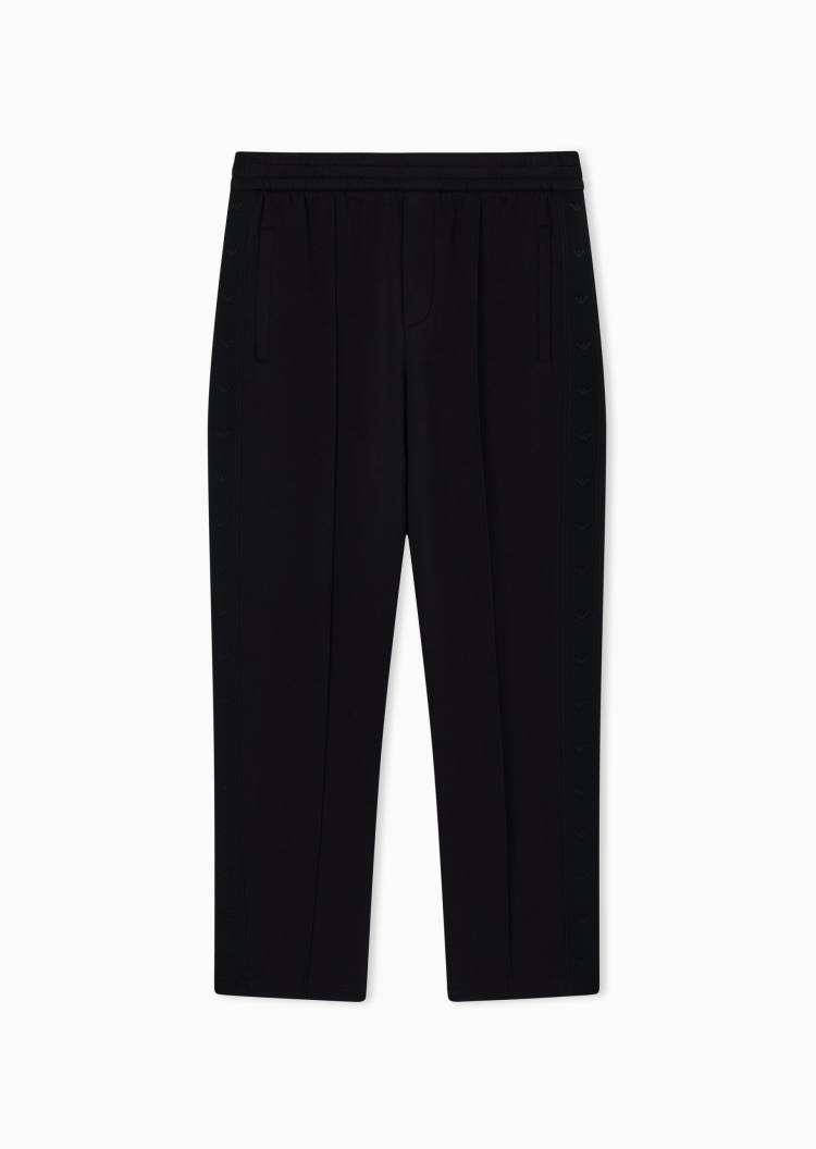 Emporio Armani 男士弹力宽松长款直筒纯色休闲卫裤