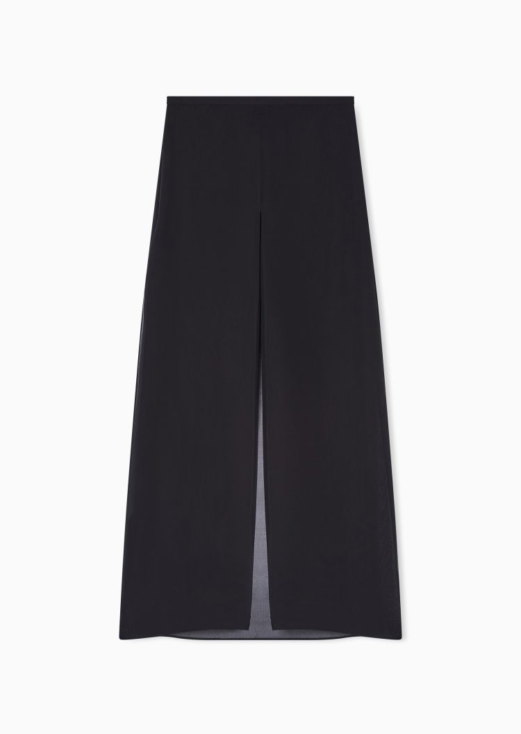 Emporio Armani 女士宽松长款阔腿纯色简约休闲裤