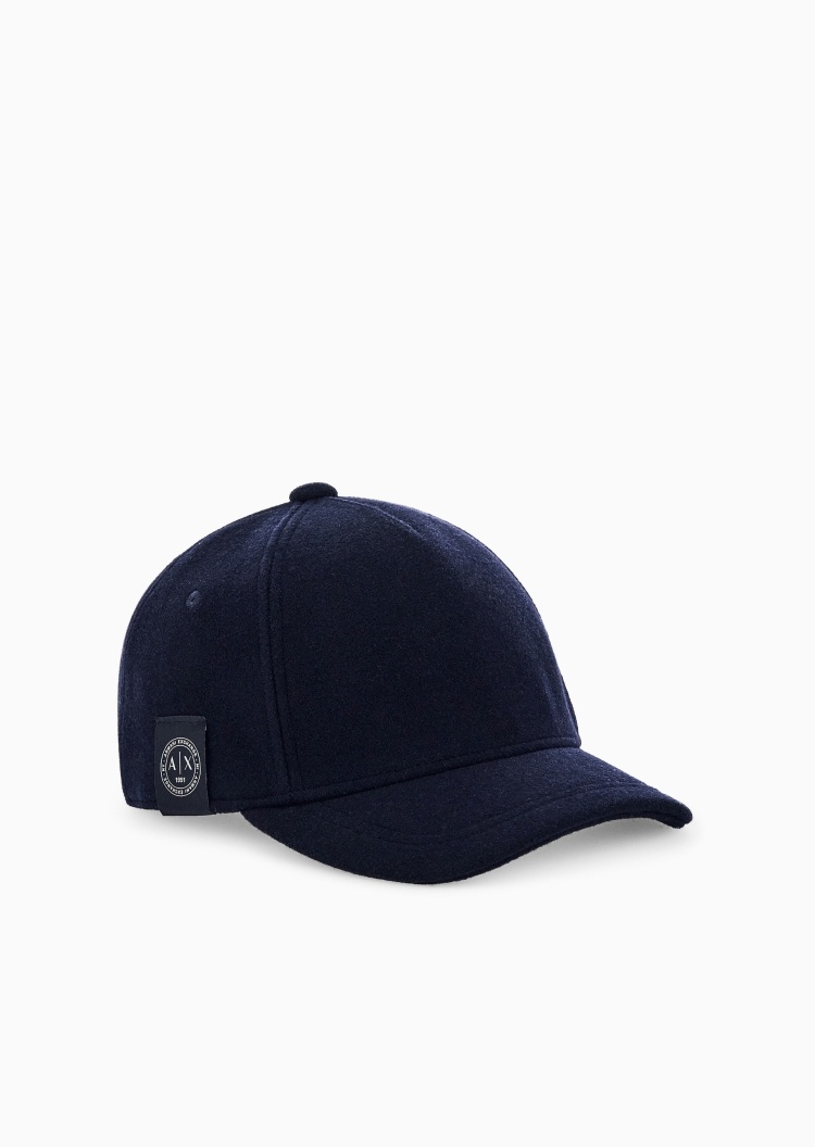 ARMANI EXCHANGE 男士绵羊毛混纺宽帽檐休闲棒球鸭舌帽