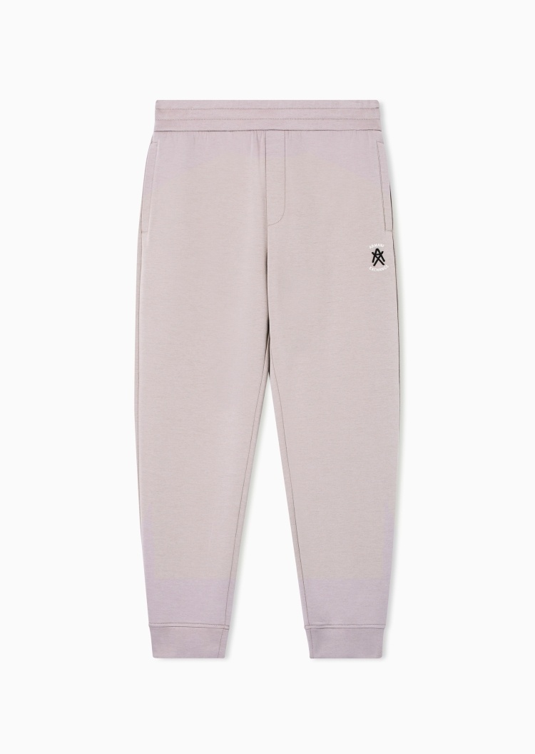 ARMANI EXCHANGE 男士宽松长款锥形束脚刺绣慢跑重磅卫裤