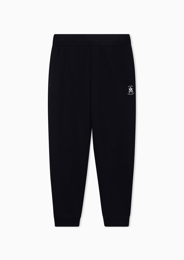 ARMANI EXCHANGE 男士宽松长款锥形束脚刺绣慢跑卫裤