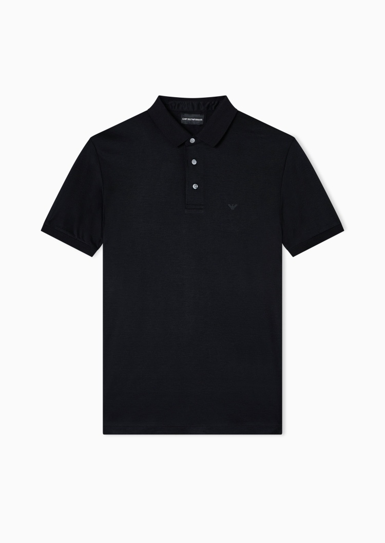 Emporio Armani 男士凉爽莱赛尔合身短袖翻领多色Polo衫