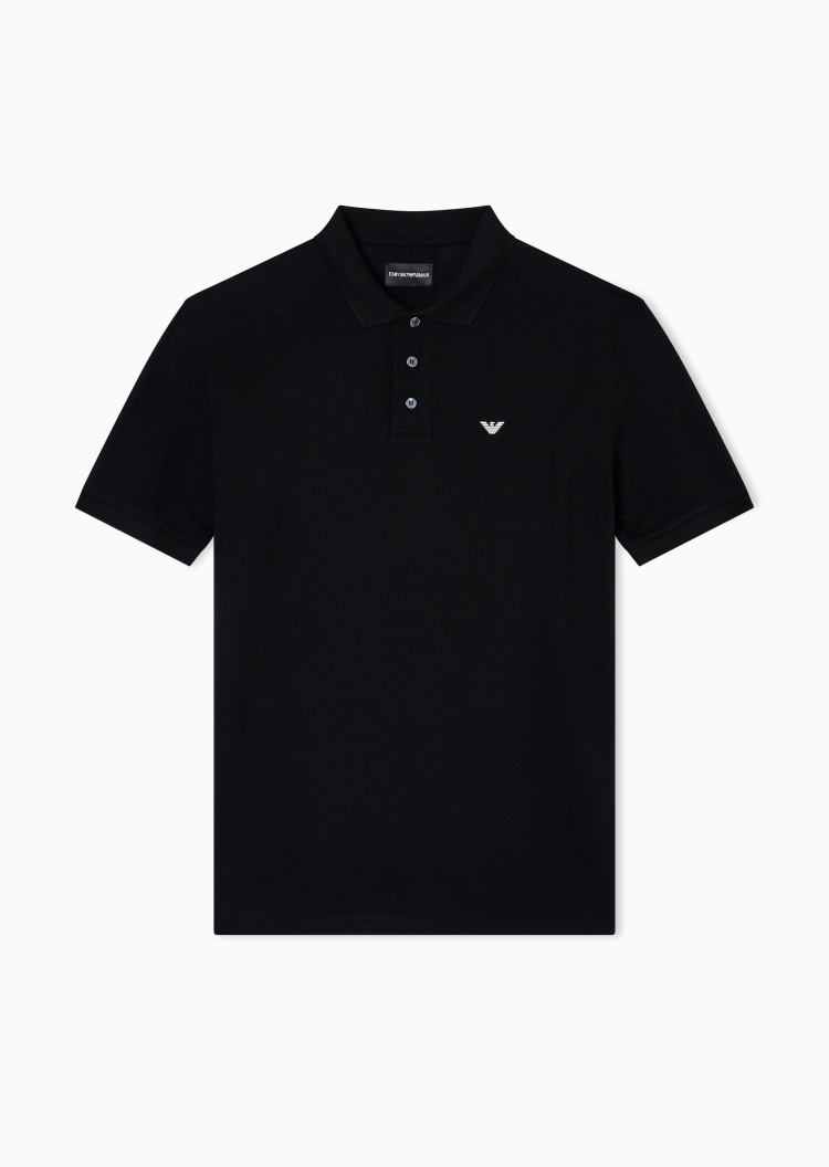 Emporio Armani 男士纯棉合身短袖翻领多色Polo衫
