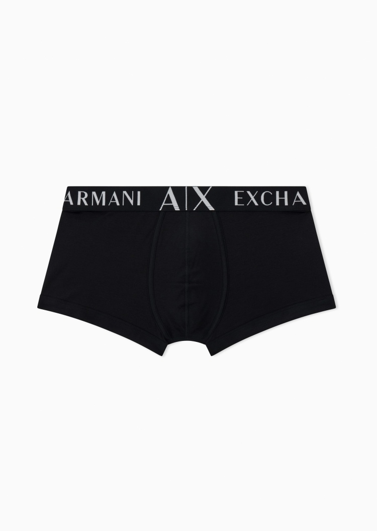 ARMANI EXCHANGE 男士纯棉弹力合身松紧腰平角撞色腰边内裤