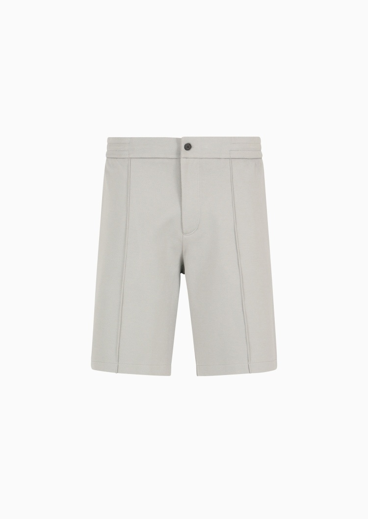 Emporio Armani 男士棉质微弹合身直筒休闲纯色短裤