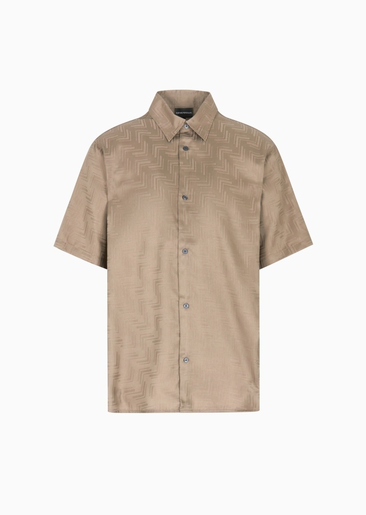 Emporio Armani 男士老钱风轻奢人夫感短袖西装衬衫