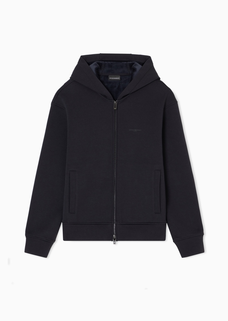 Emporio Armani 男女同款加绒连帽拉链卫衣夹克外套