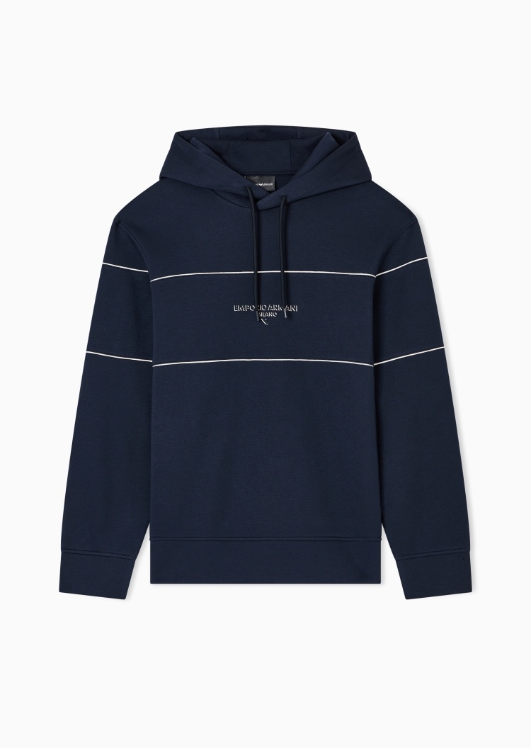 Emporio Armani 男女同款莫代尔运动休闲套头连帽卫衣