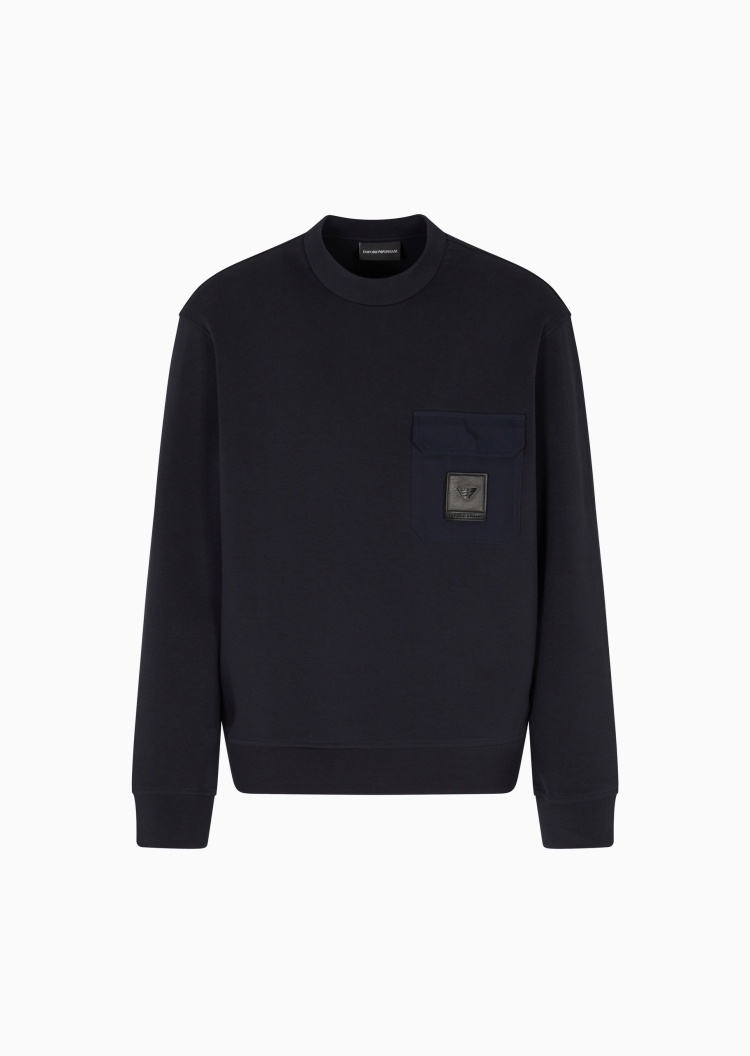 Emporio Armani 男士套头圆领宽松落肩运动休闲卫衣