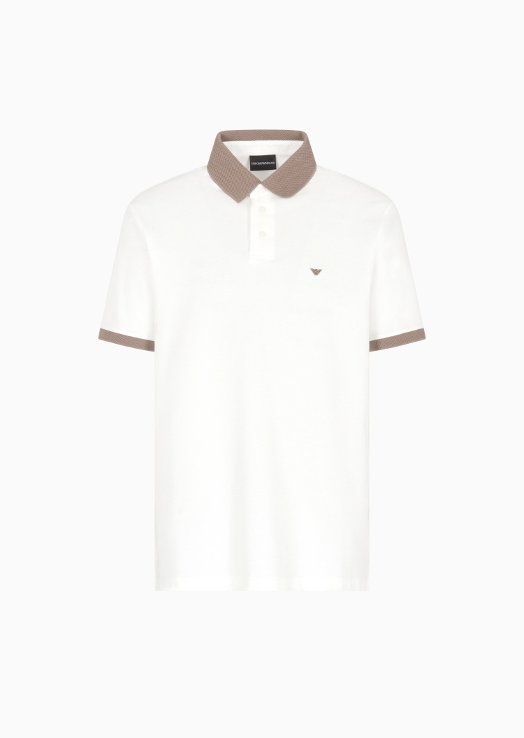 Emporio Armani 男士珠地纯棉短袖翻领Polo衫