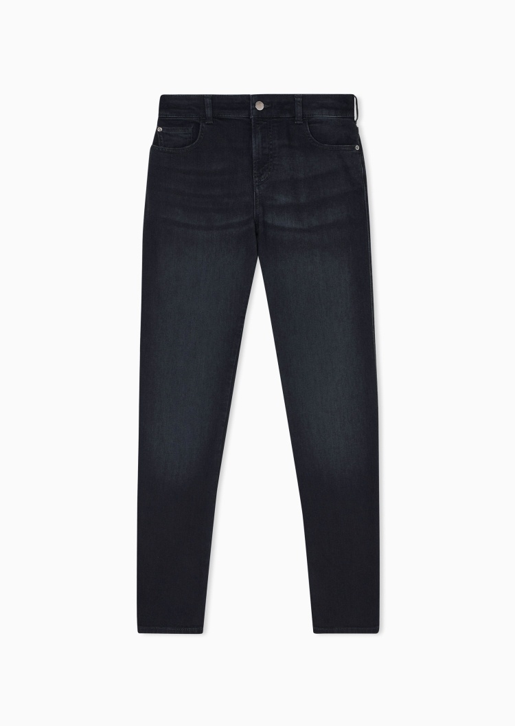 Emporio Armani 女士直筒修身复古休闲纯棉微弹牛仔裤