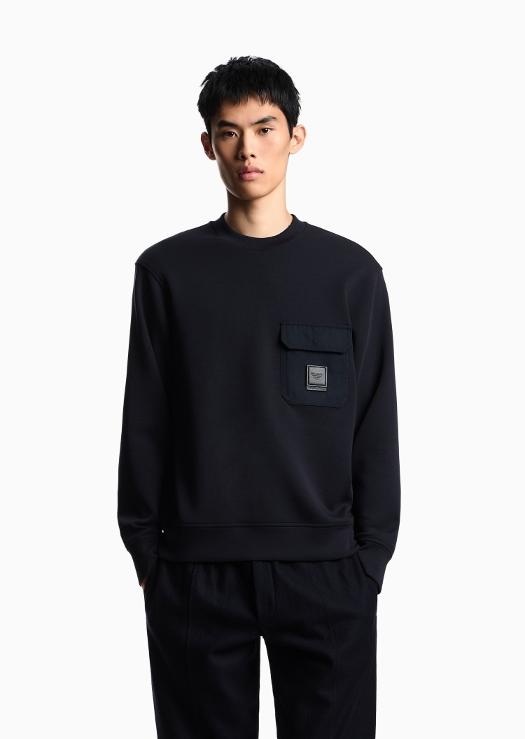 Emporio Armani 男士套头圆领宽松落肩运动休闲卫衣