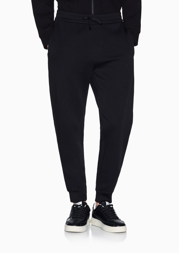 ARMANI EXCHANGE 男士棉质宽松长款锥形束脚纯色重磅慢跑卫裤