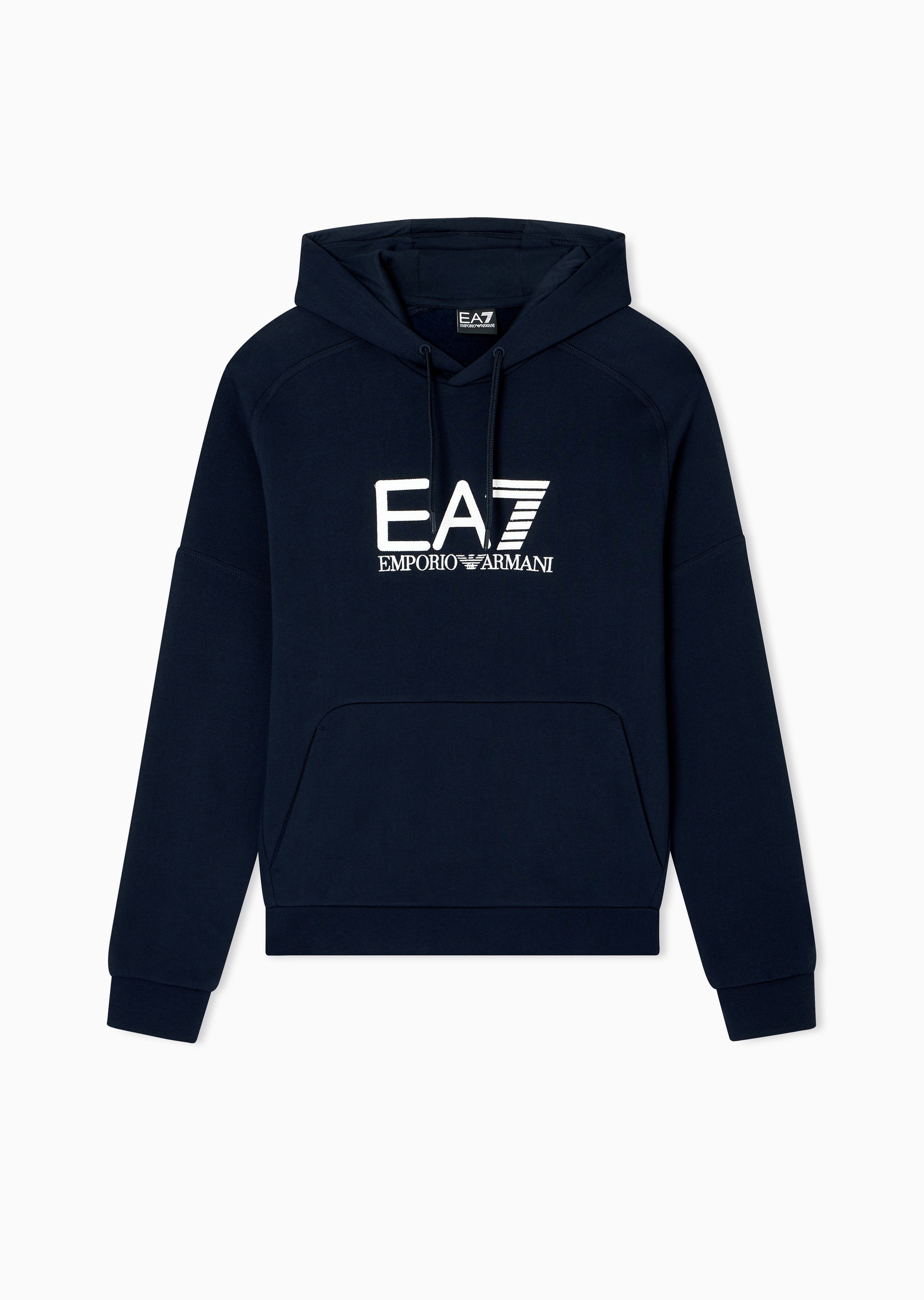 EA7 男士合身运动风重磅加绒连帽卫衣